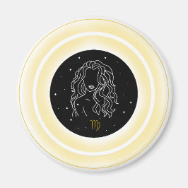 Jungfrun Symbol – Minimalt Astrologiskt Emblem Magnet