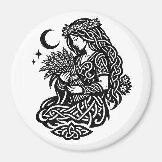 Jungfrun Virgo Sigil — Jordbunden Zodiakbläckkonst Magnet