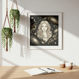 Jungfrun Zodiak Stjärn- Astrologi Poster