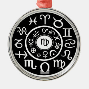 Jungfrun - Zodiak Stjärntecken Stjärnbild Julgransprydnad Metall