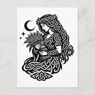 Jungfruns sigill — Jordbunden Zodiak-bläckkonst Vykort
