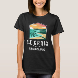 Jungfruöarna Beach Sunset Handflatan Träd St Croix T Shirt