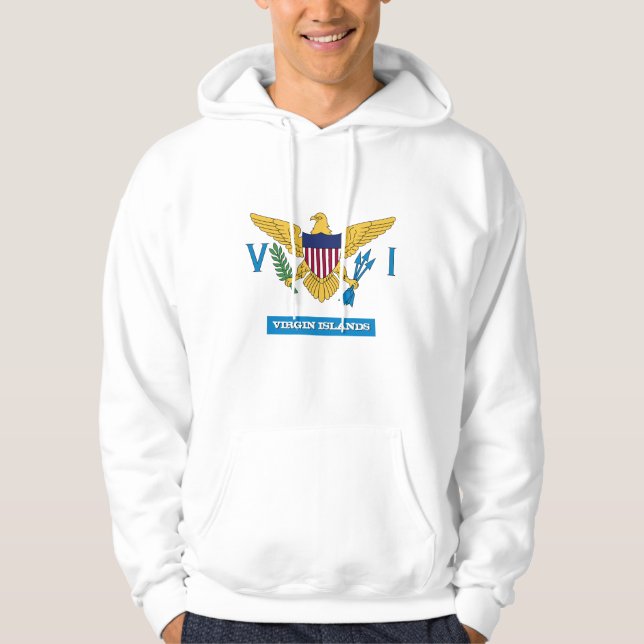 Jungfruöarna Hoodie, Amerikanska Jungfruöarna flag Hoodie (Framsida)