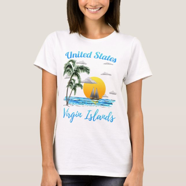 Jungfruöarna i Sailing U.S. T Shirt (Framsida)