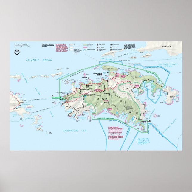 Jungfruöarna nationalpark poster (Framsidan)