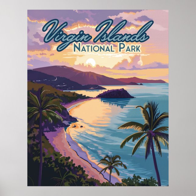 Jungfruöarna Nationalparken Beach St John Poster (Framsidan)
