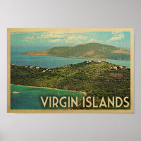 Jungfruöarna Poster - Vintage resor Skriv ut