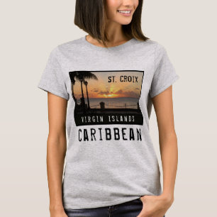Jungfruöarna St. Croix Sunset USVI Västindien T Shirt