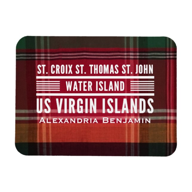 Jungfruöarna USVI Västindien Madras Personalize Magnet (Horisontell)