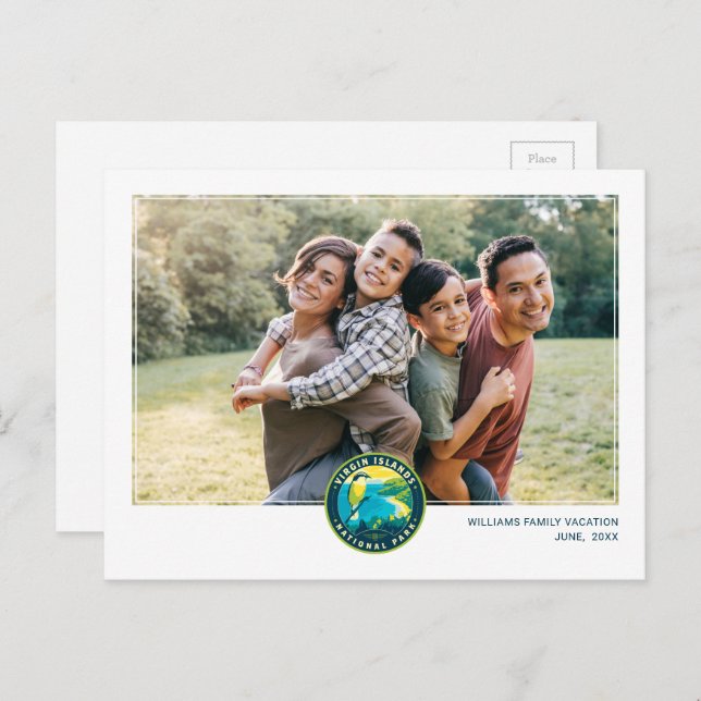 Jungfruöarnas nationalpark vykort (Fram/baksida)