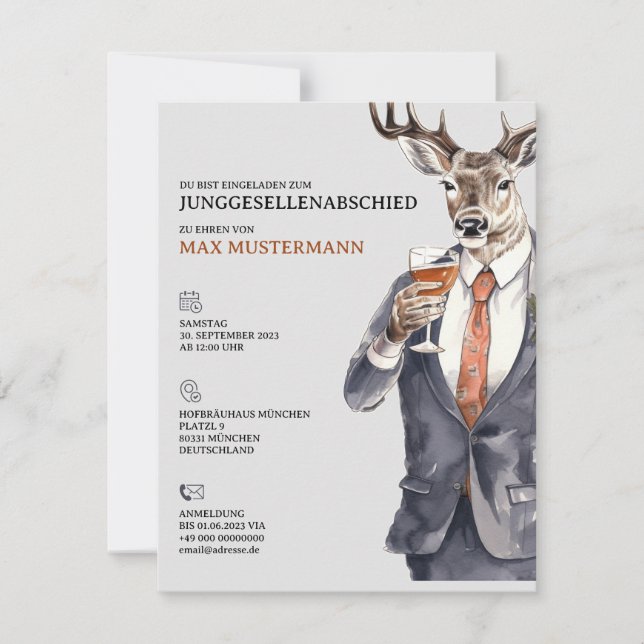 Junggesellenabschied Einladung Männer Vorlage Meddelande (Framsida)