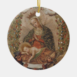 Junggin Adoring the Jesus Child Jul Julgransprydnad Keramik