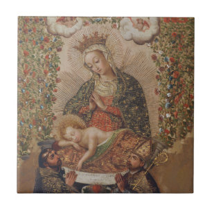 Junggin Adoring the Jesus Child Jul Kakelplatta