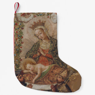 Junggin Adoring the Jesus Child Jul Liten Julstrumpa