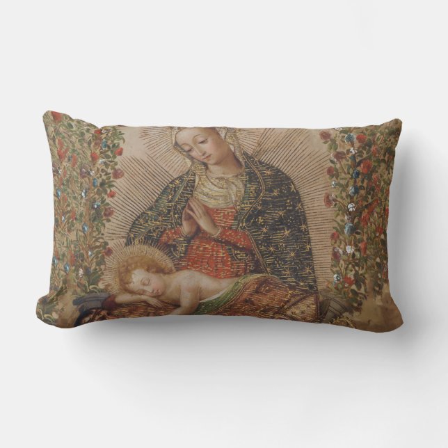 Junggin Adoring the Jesus Child Jul Lumbarkudde (Framsida)
