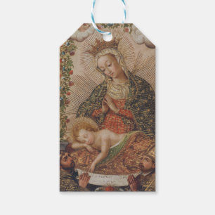 Junggin Adoring the Jesus Child Jul Presentetikett