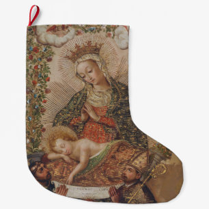 Junggin Adoring the Jesus Child Jul Stor Julstrumpa