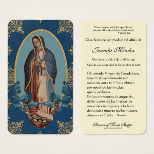 Junggin Mary Holly Religiösa Prayer Card Visitkort