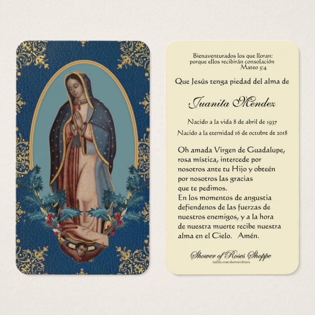 Junggin Mary Holly Religiösa Prayer Card Visitkort (Framsida & baksida)