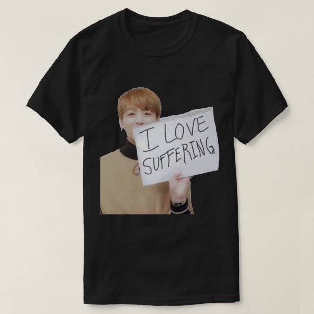 Jungkook I Kärlek Suffering meme Sticker.png T Shirt (Design framsida)