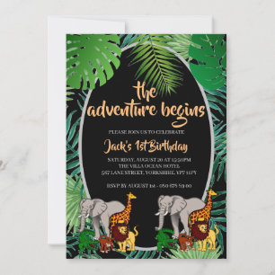 Jungle 1:a födelsedagen Äventyr börjar Safari Inbjudningar