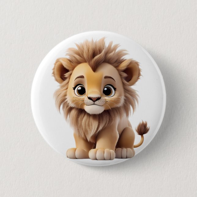 Jungle Adorable Lion Cub Sitting Portrait  Knapp (Framsida)
