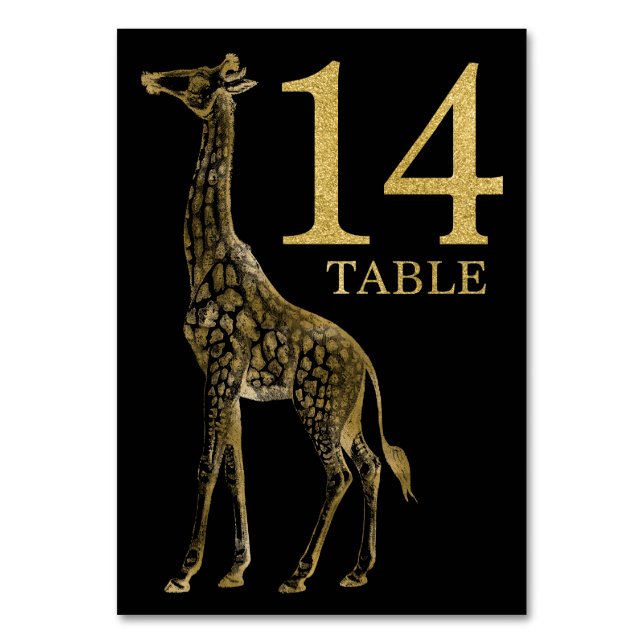 Jungle African Animal Giraffe Bordsnummer Card 14 (Framsidan)