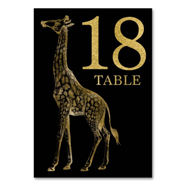 Jungle African Animal Giraffe Bordsnummer Card 18 (Framsidan)