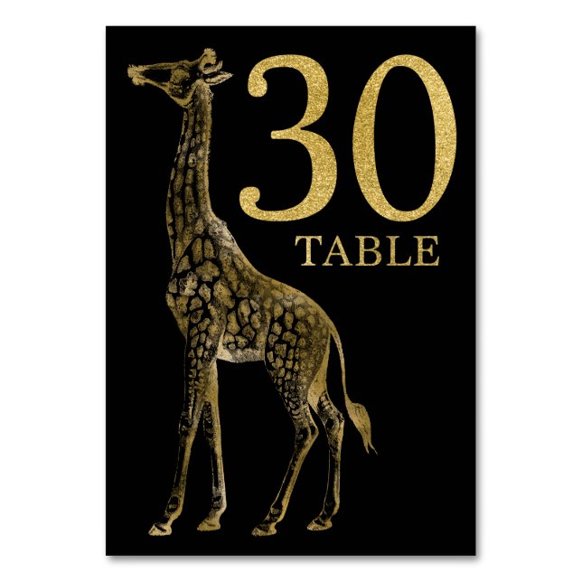 Jungle African Animal Giraffe Bordsnummer Card 30 (Framsidan)