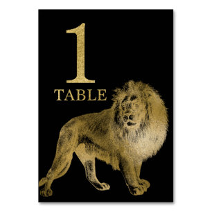 Jungle African Animal Lejon Bordsnummer Card 1