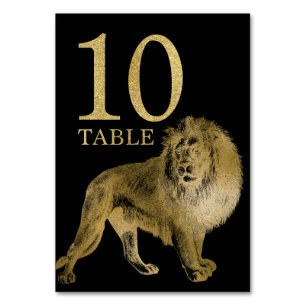 Jungle African Animal Lejon Bordsnummer Card 10