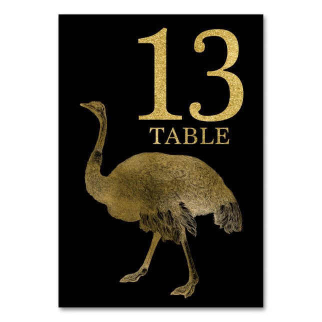 Jungle African Animal Ostrich Bordsnummer Card 13 (Framsidan)