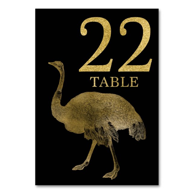 Jungle African Animal Ostrich Bordsnummer Card 22 (Framsidan)