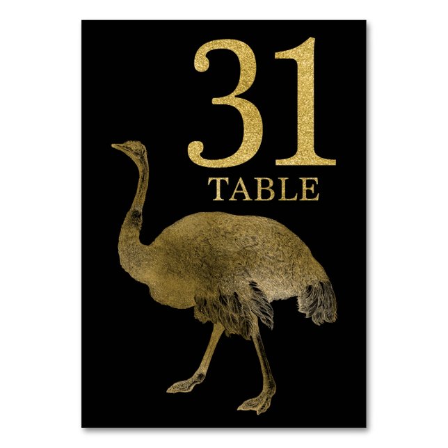 Jungle African Animal Ostrich Bordsnummer Card 31 (Framsidan)