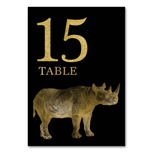 Jungle African Animal Rhino Bordsnummer Card 15 (Framsidan)