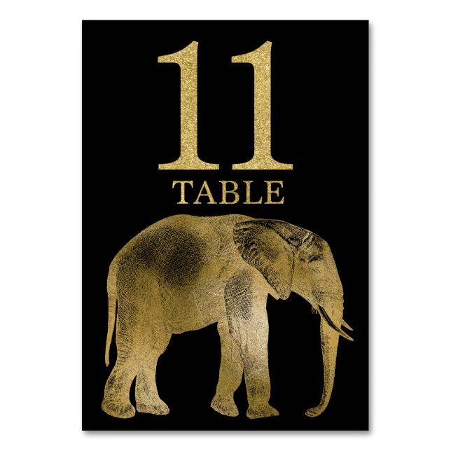 Jungle Afrika Animal Elephant Bordsnummer Card 11 (Framsidan)