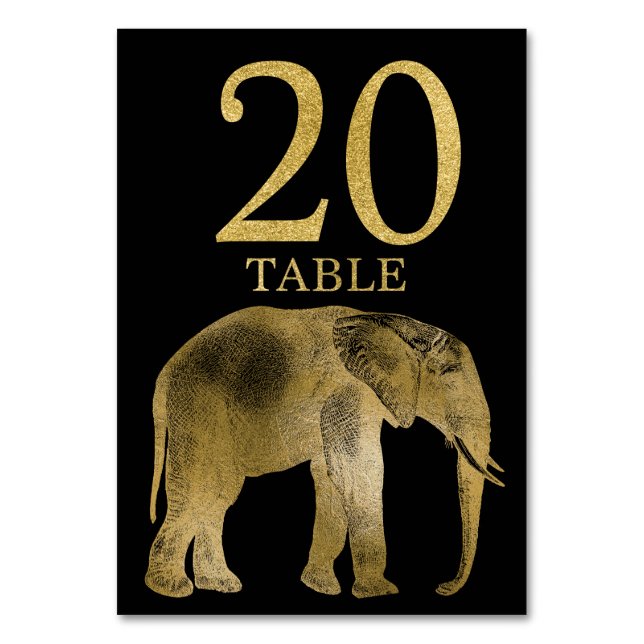 Jungle Afrika Animal Elephant Bordsnummer Card 20 (Framsidan)