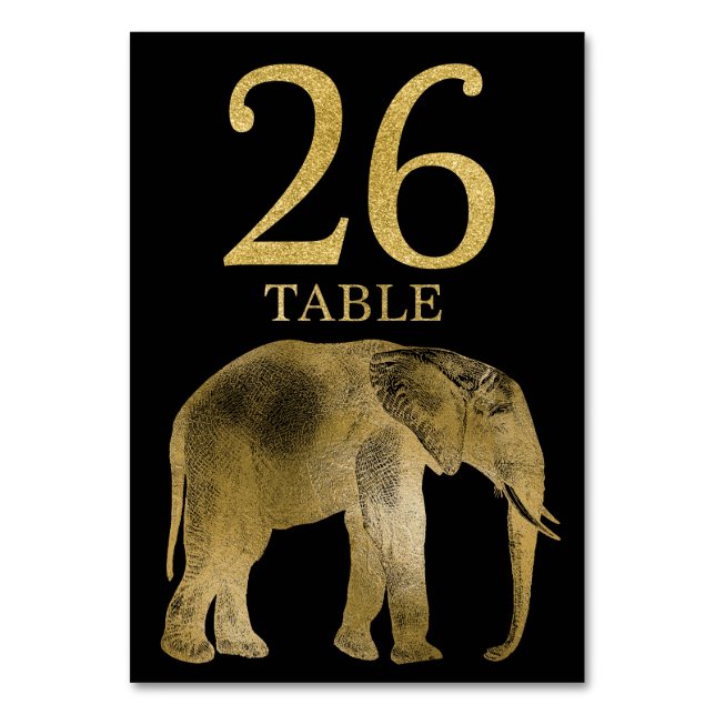Jungle Afrika Animal Elephant Bordsnummer Card 26 (Framsidan)