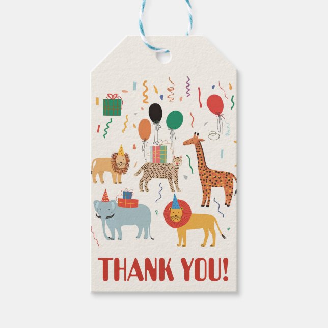 Jungle Animal 2:a födelsedagen Presentetikett (Framsidan)