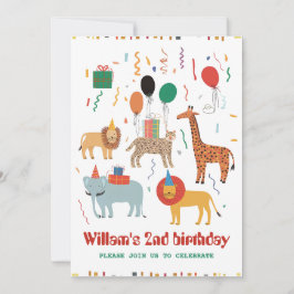 Jungle Animal 2:a födelsedagsinbjudan Inbjudningar