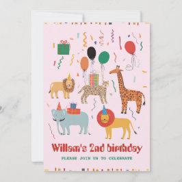 Jungle Animal 2:a födelsedagsinbjudan Inbjudningar