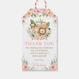 Jungle Animal Baby Shower Birthday Tack Favoriter Presentetikett
