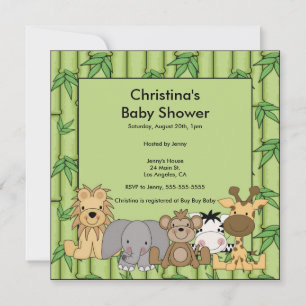 Jungle Animal Baby Shower-inbjudan Inbjudningar