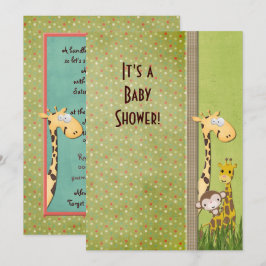 Jungle Animal Baby Shower Inbjudningar