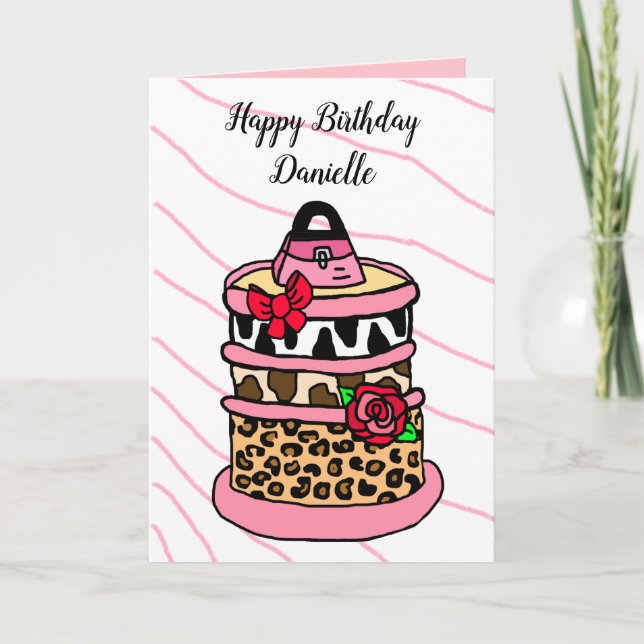 Jungle Animal Birthday Cake Kort (Framsida)