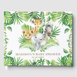 Jungle Animal Chic Tropical Greenery Baby Shower Gästböcker