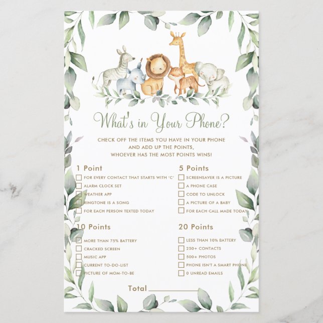 Jungle Animal Greenery What's in your Mobil Game (Framsida)