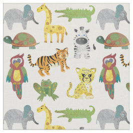 Jungle Animal Nursery Fabric Tyg