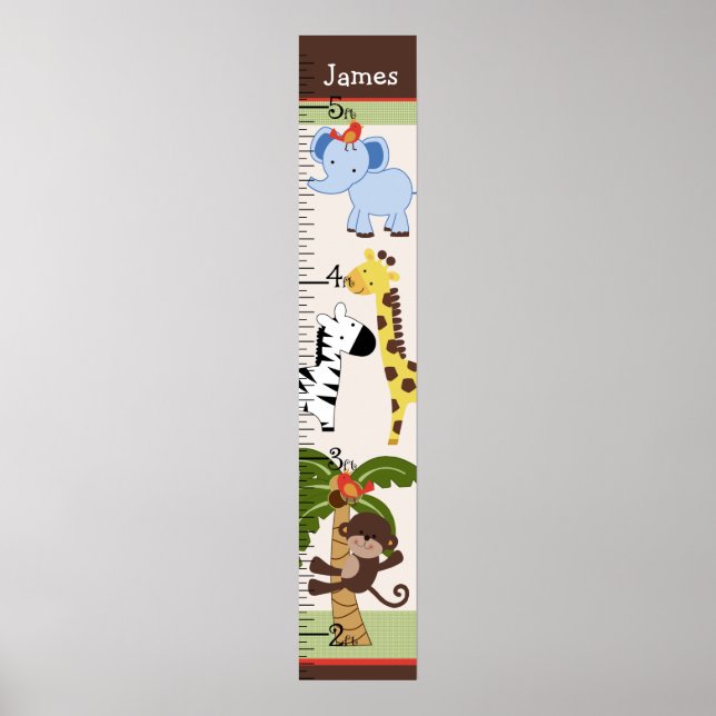 Jungle Animal Pals Growth Chart Keep at 8x44! Poster (Framsidan)