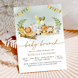Jungle Animal Party Boy Baby Brunch-inbjudan Inbjudningar